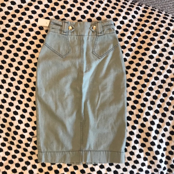 Barney’s New York- Maison Mayle Denim Pencil Skirt - Picture 2 of 7